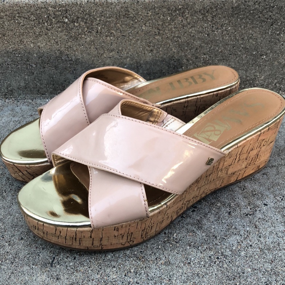 Pink wedge sandals women’s 9.5